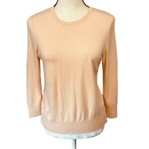 Ann Taylor Peach Round Neck 3/4 Sleeve Sweater Size M #1382